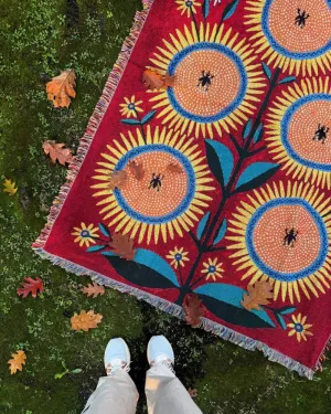 Арт-плед "Соняшник з бджолами"