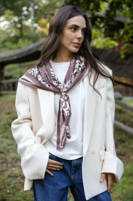 Хустина "Вибійка коричнева" 70*70 см