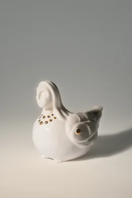 Свічник Повітруля "Небесна" (біла з золотим намистом)