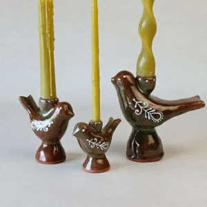 Свічник "Пташка" зелено-коричневий, М