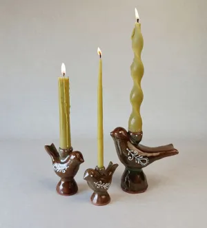 Свічник "Пташка" зелено-коричневий, L