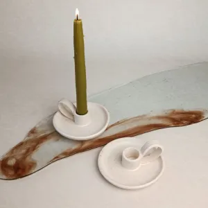 ArtCeramics Свічник класичний з широкою основою, світлий