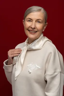 Хустина шовк "Різдвяна радість" 65*65 см