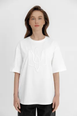 Футболка "Тризуб" молочна