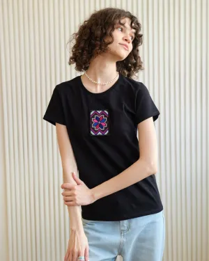 Футболки оверсайз чорні, липучка вертикальна