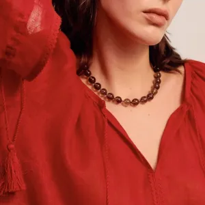 Намисто з малого бурого кварцу