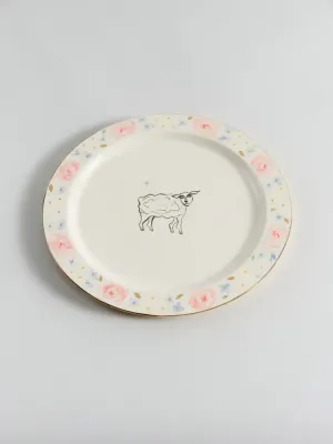 Тарілка "Ніжна Овечка серед Троянд" (біла)