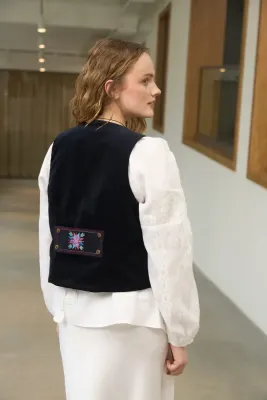 Жилетка Оксамит синя