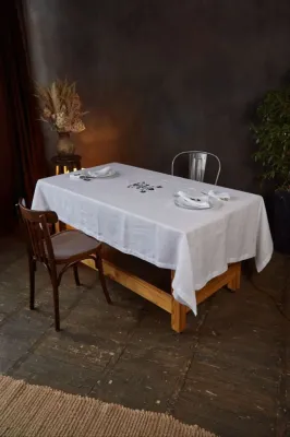 Серветка, білий льон, 40х40 см, вишивка кольорова "Дерево життя"