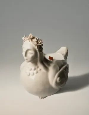 Свічник Повітруля "Небесна" (біла з квітковим вінком)