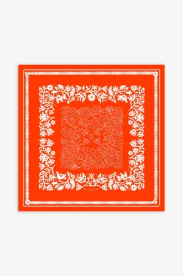 Хустина "Вибійка помаранчева" 43*43 см