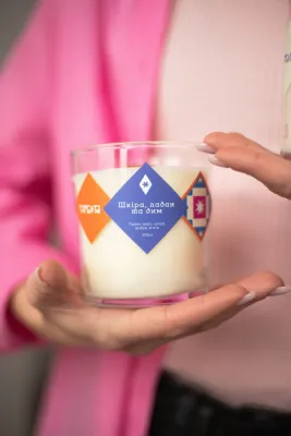 Свічка "Шкіра, ладан та дим" 350 мл