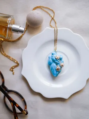 Декоративна керамічна прикраса "Серце блакить"