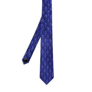 OLIZ Шовкова краватка "Петриківський розпис" синя 