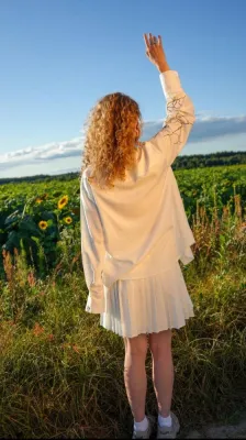 Сорочка "Магістралі України" жіноча молочний 70% віскоза, 30% льон 