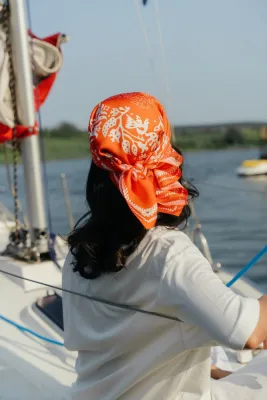 Хустина "Вибійка помаранчева" 43*43 см