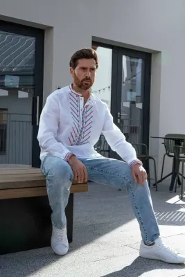 Сорочка чоловіча Луганщина (Сватівщина) біла