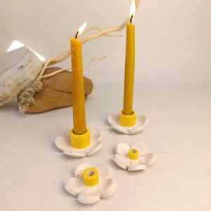 Свічник "Ромашка" з жовтою серединкою, М