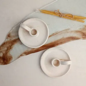 ArtCeramics Свічник класичний з широкою основою, світлий