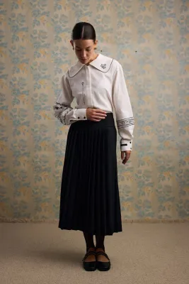 Сорочка вишита "Леся" молочний 30% льон, 70% віскоза 