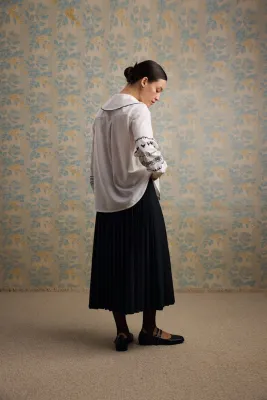 Сорочка вишита "Леся" молочний 30% льон, 70% віскоза 