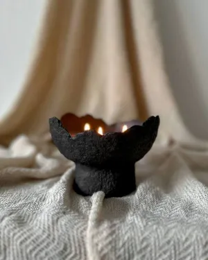 Свічка ваза одноніжка чорна