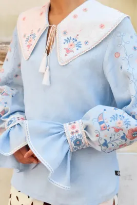 Блузка жіноча Сон-трава блакитна 