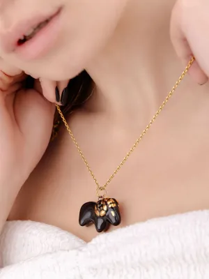 Декоративна керамічна прикраса "Баранець чорний з позолотою" 