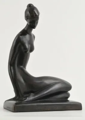 Володимир Одрехівський "Чекання" 40х25х17 см, бронза, 1982, В