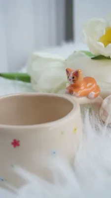 Горнятко "Руденький котик в квітах"