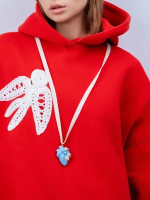 Декоративна керамічна прикраса "Серце блакить"