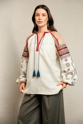 Блузка жіноча Дніпровщина біла