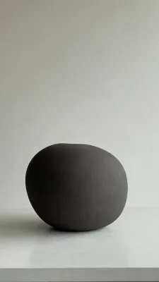 Ваза чорна, шамот, для сухих композицій, 16,5х16,5х14см