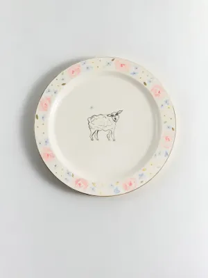 Тарілка "Ніжна Овечка серед Троянд" (біла)