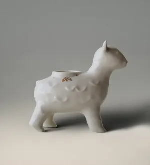  Підсвічник міні Овечка Пір'їнка (молочна з золото