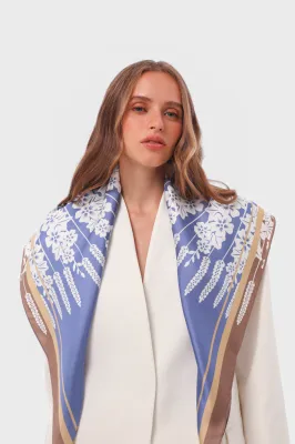 Хустина "Колосся синє" 93*93 см