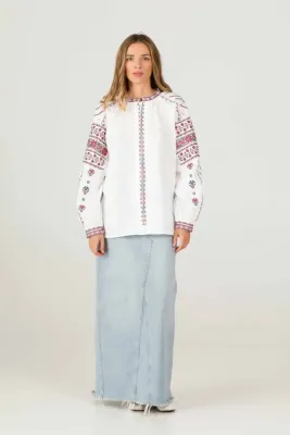 Блузка жіноча Луганщина (Сватівщина) біла