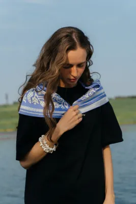 Хустина "Вибійка блакитна" 70*70 см