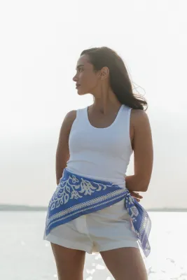 Хустина "Вибійка блакитна" 70*70 см