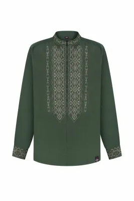 Сорочка чоловіча Сяйво темно-зелена