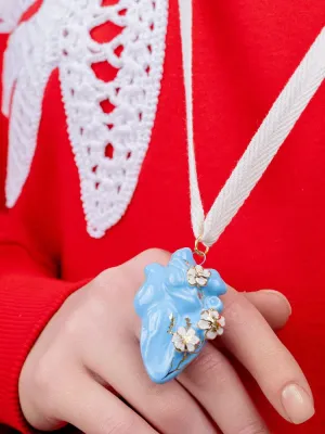 Декоративна керамічна прикраса "Серце блакить"