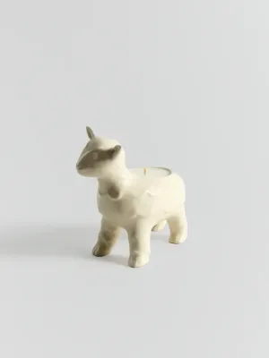 Свічник Овечка "Пір'їнка" (біла)