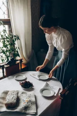 Серветка, білий льон, 40х40 см, вишивка барвисті квіти