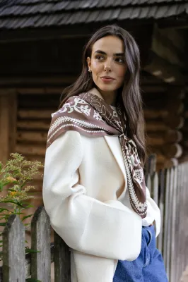 Хустка "Вибійка коричнева" 43*43 см