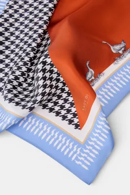 Хустина "Гуси" оранжева 70*70 см