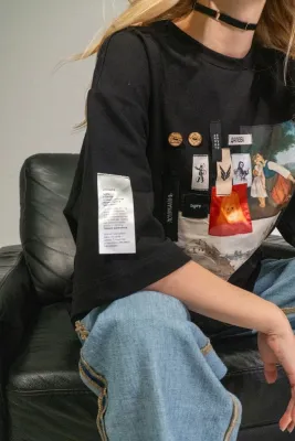 Футболка "Архівні сенси" чорна (бавовна 95%, еластан 5%)