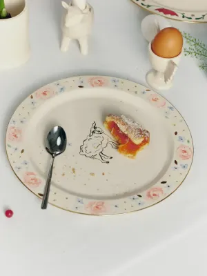 Тарілка "Ніжна Овечка серед Троянд" (біла)