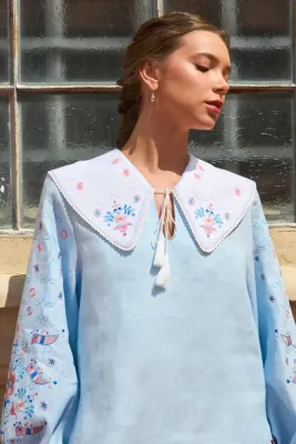 Блузка жіноча Сон-трава блакитна 